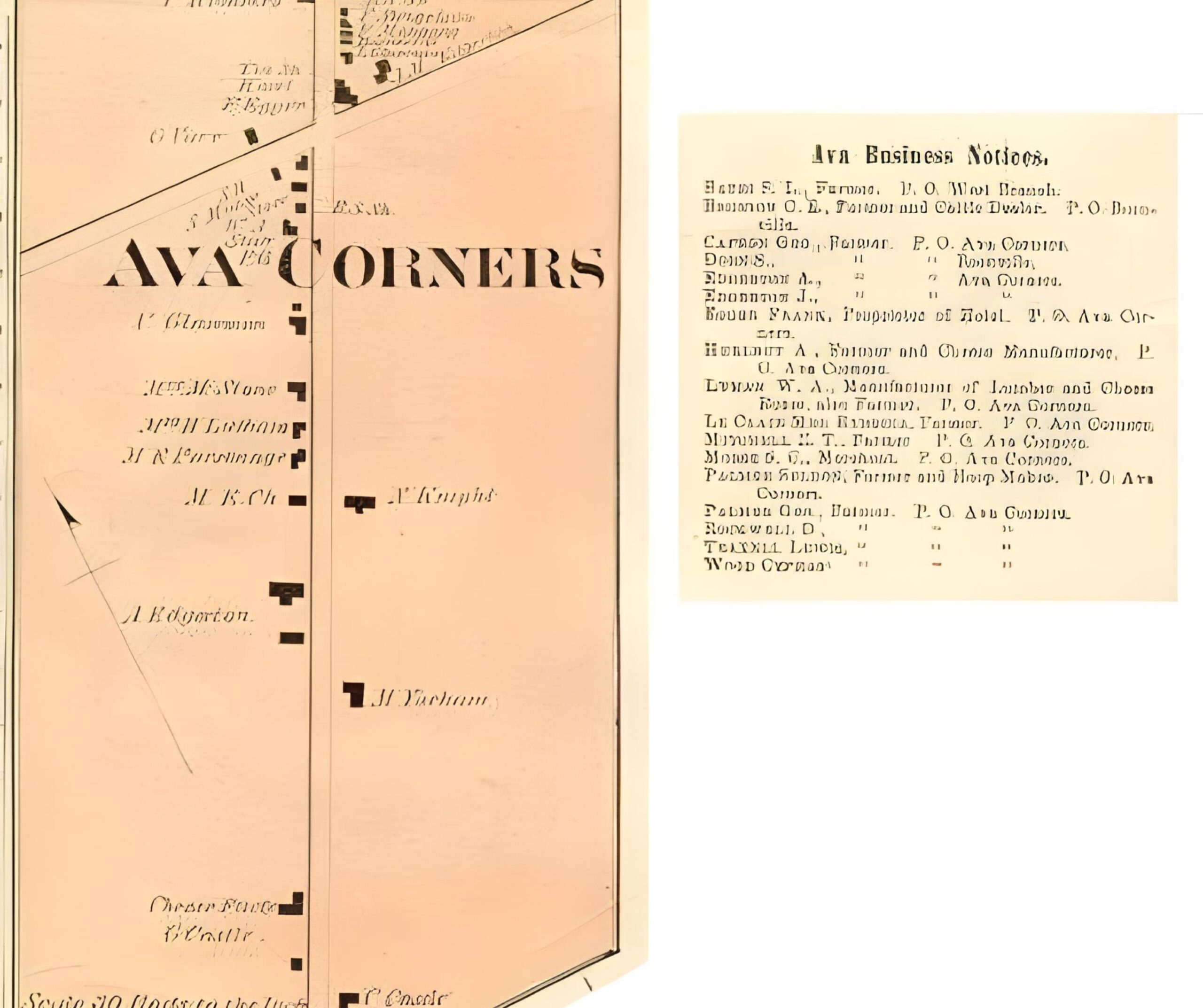map of Ava Corners
