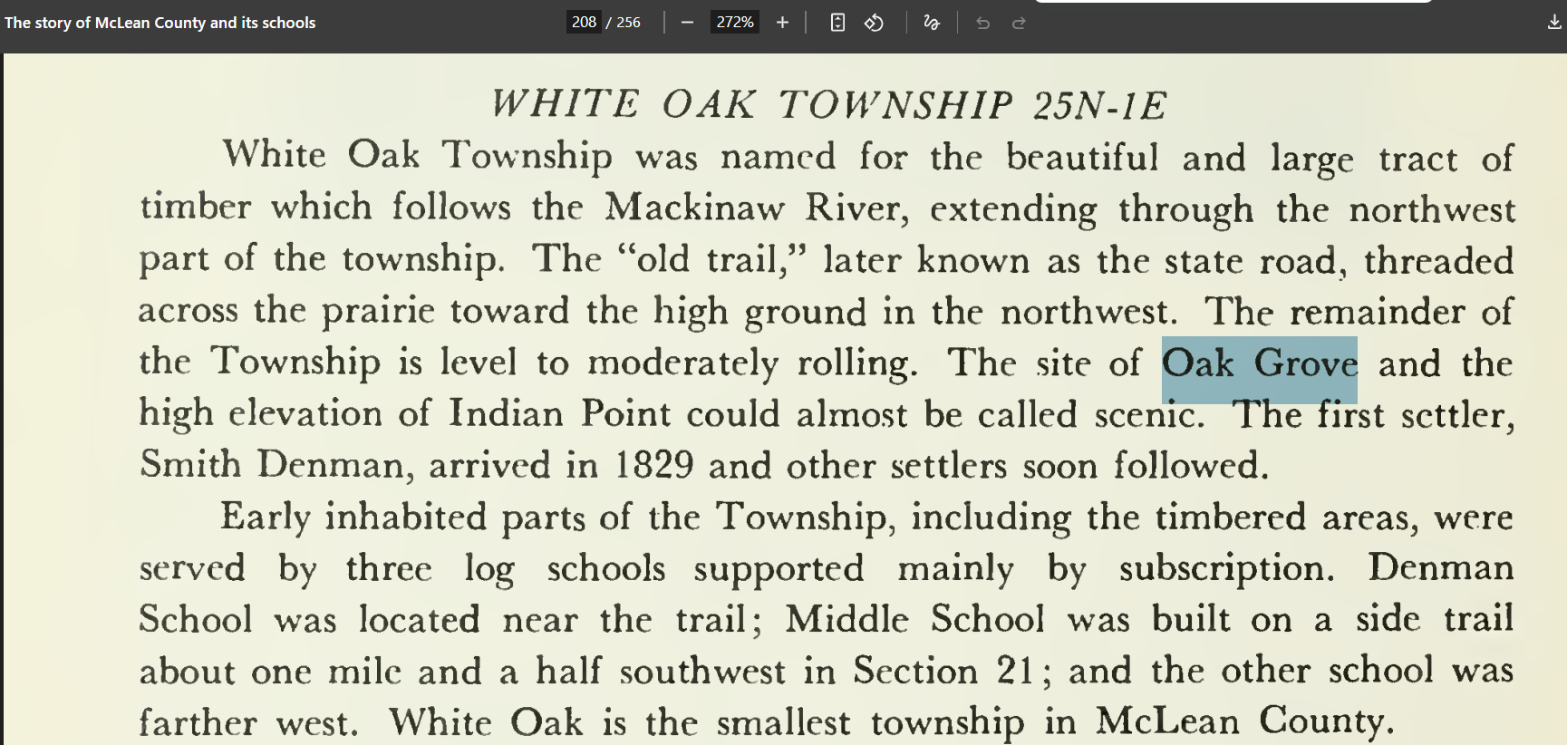 History of White Oak Township