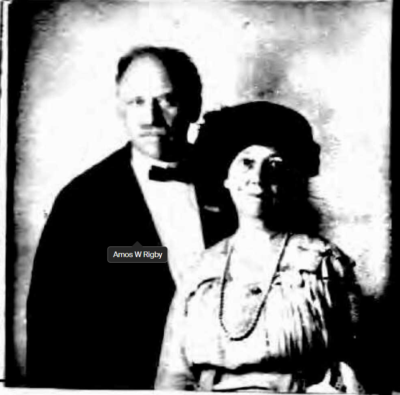 black and white portrait of an older couple in clothing of the style of the 1920s