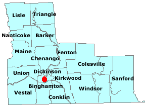 map of ny counties showing location of broome county and chenango county in southern ny state